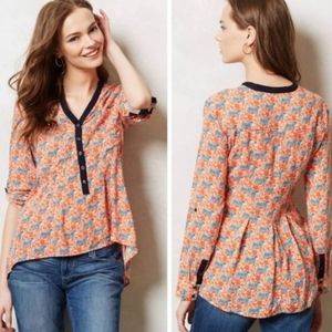 Vanessa Virginia Honore Tiger Print Popover Top 2